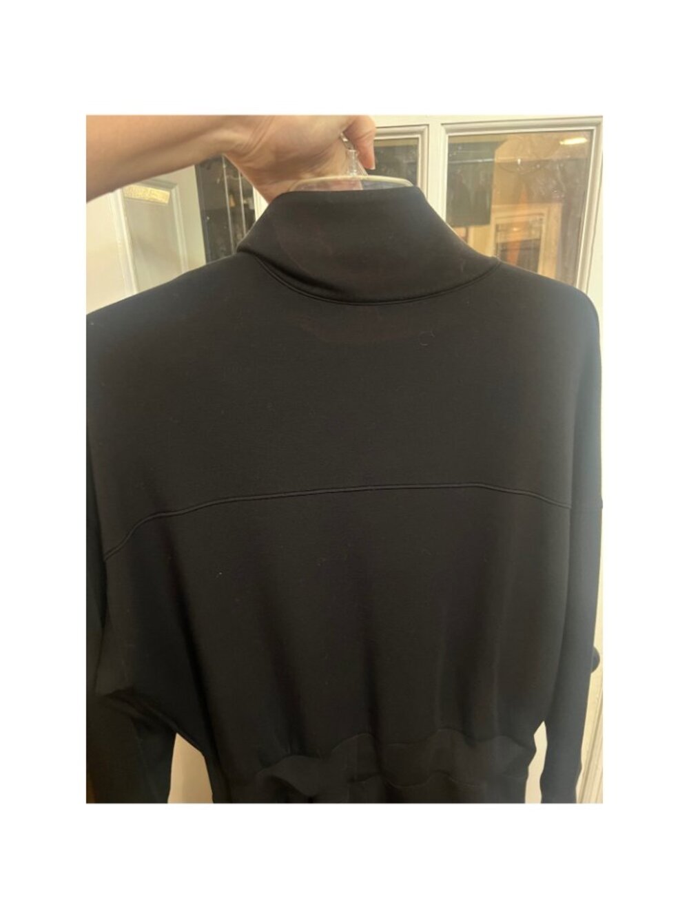 SPANX AIRESSENTIALS Black Full Zip Mock Neck Jumpsuit Women's 1X 1XT. E - Picture 8 of 9
